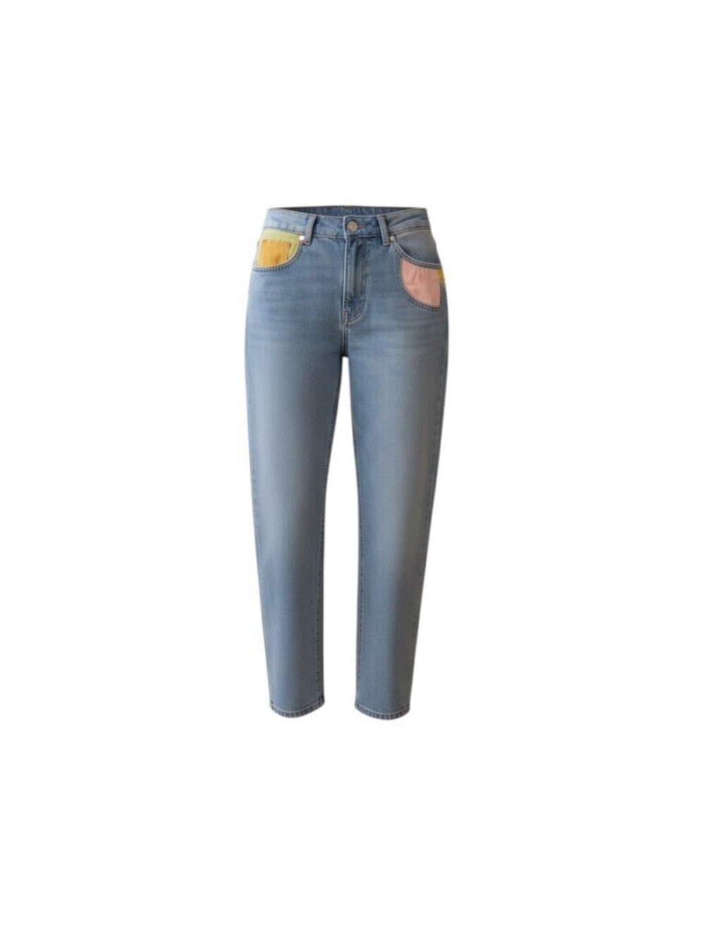 Vintage Light Wash Colorblock Pocket Jeans